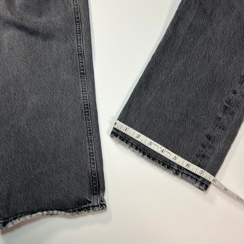 AGOLDE 90's Pinch Waist Jeans Womens 30 Black High Rise Straight Leg Edgy Cotton - Picture 8 of 11
